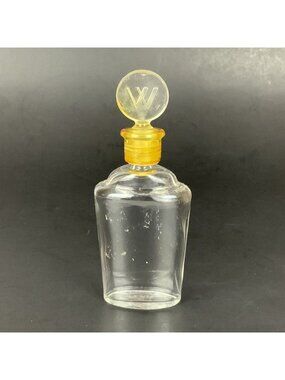 Weil France Vintage EMPTY Glass Perfume Bottle W/ Stopper 1 Fl Oz 4.5 inch Tall